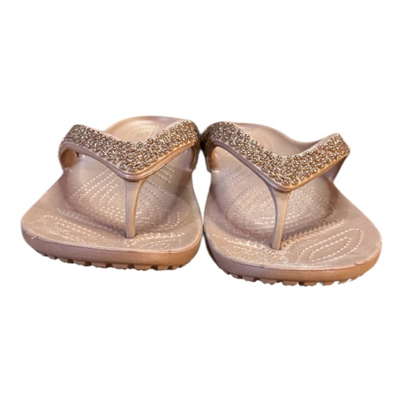 Crocs Kadee II Embellished Flip Flop Women’s Size 9 Bronze - Picture 4 of 8